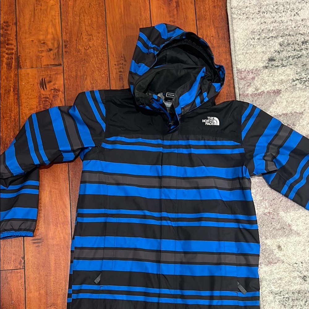 The North Face Black and Blue Hooded waterproof Jacket